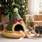 Weihnachtsbaum-Nest als Geschenk mit Schleife unterm Christbaum