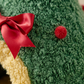 Nahaufnahme Teddy-Plüsch mit roter Schleife