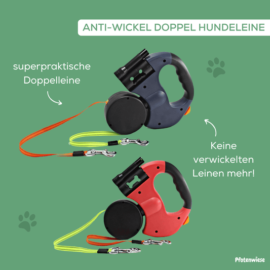 Pfotenwiese - Anti-Wickel Doppel Hundleine