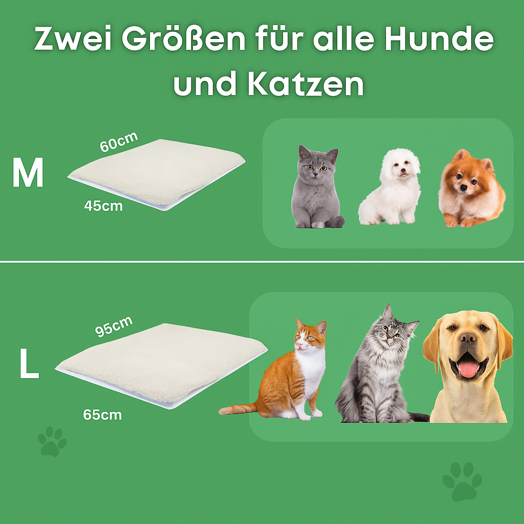 Pfoten Wiese - Selbstwärmende Katzenmatte & Hundematte
