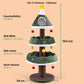 Maße Etagen-Baum: 143 cm hoch, 59 cm breit, Betten Ø 49 und 59 cm bis 10 kg, Sisal-Stamm Ø 14 cm